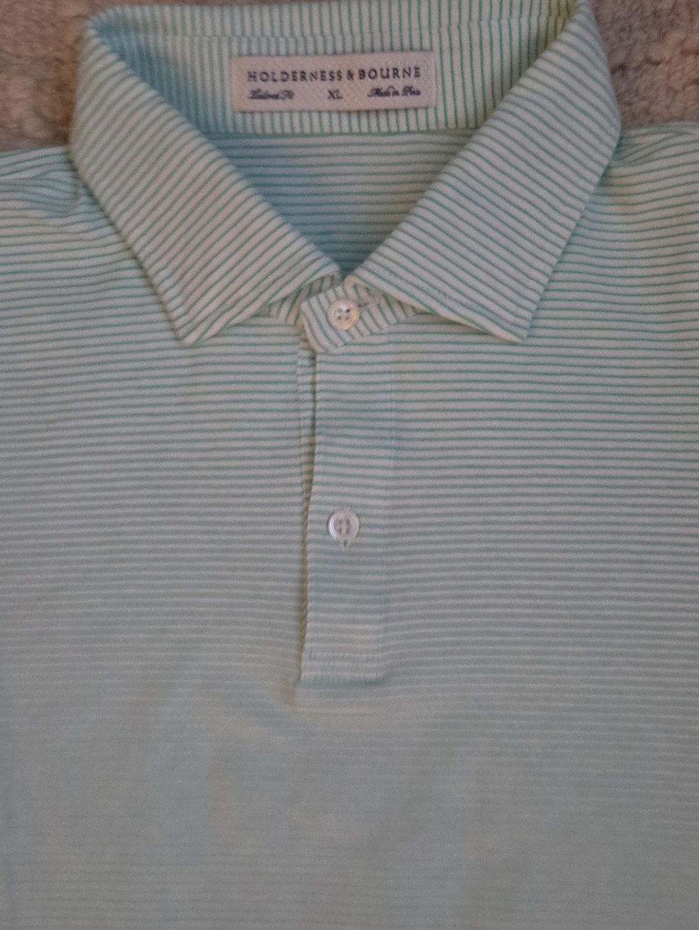 Holderness & Bourne Tailored Fit Striped Performance Golf Polo NWOT XL